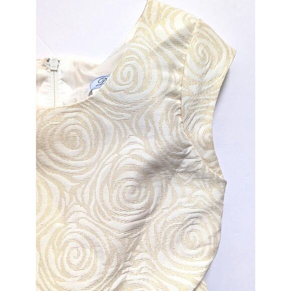 Dorissa Ivory & Navy Blue Gold Shimmer Rosette Dress Tulle Skirt | Girls Size 7 - Picture 6 of 9